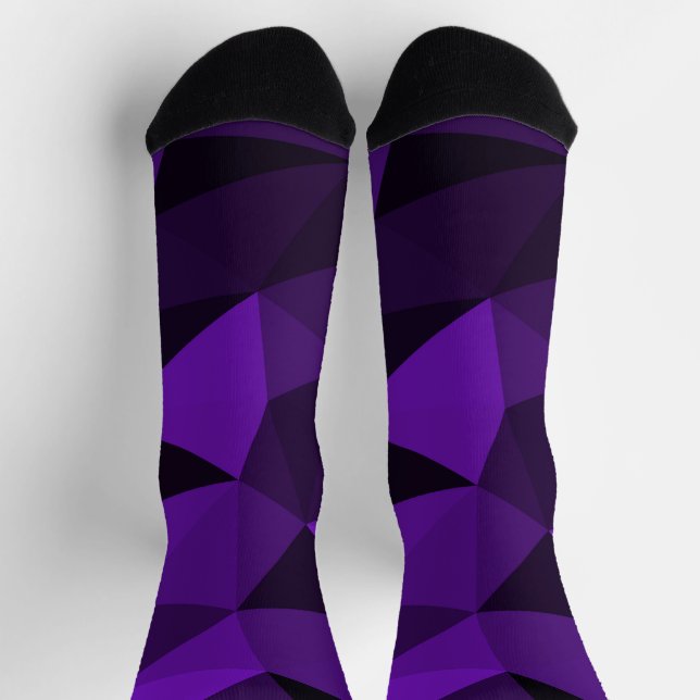 Purple black geometric mesh pattern socks (Top)
