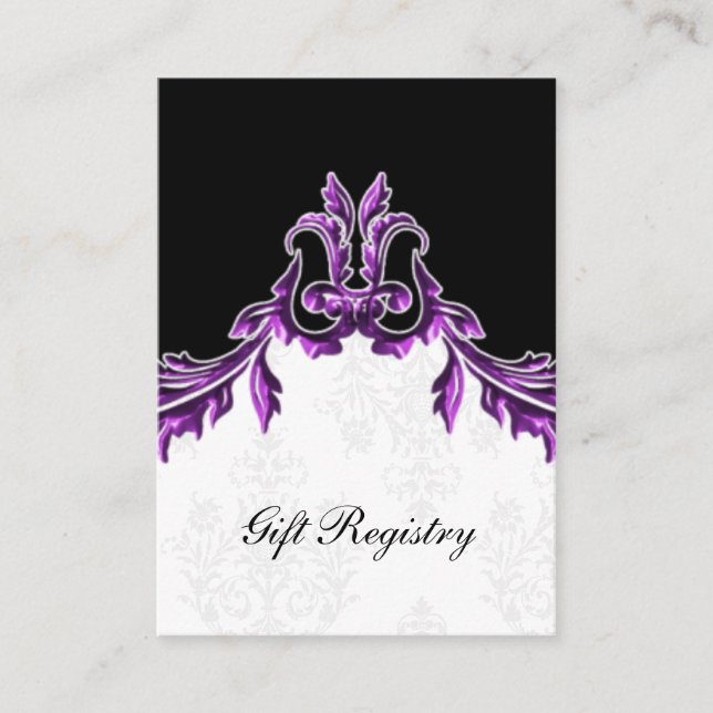 purple black Gift registry  Cards (Front)