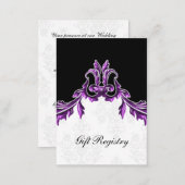 purple black Gift registry  Cards (Front/Back)