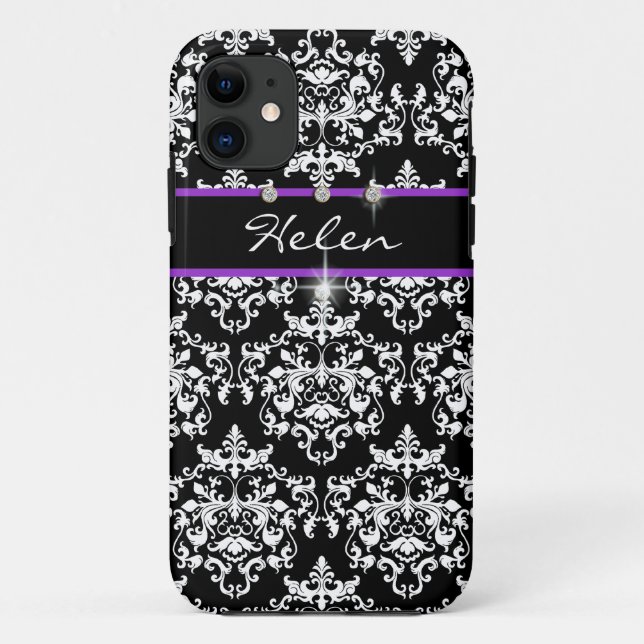 Purple black girls name modern Case-Mate iPhone case (Back)