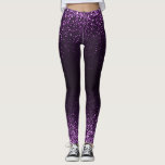 Purple Black Glitter Sparkle Girly Stylish Legging<br><div class="desc">Purple Black Faux Glitter Sparkle Girly Stylish Chic Modern Leggins.</div>
