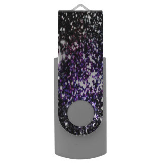 Purple & Black Glitter USB Flash Drive