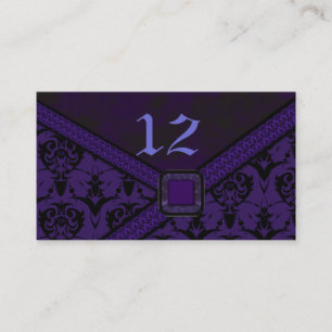 Purple & Black Goth Lace Wedding Place Card