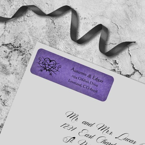 Purple Black Gothic Wedding Label