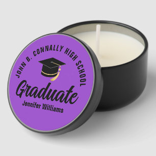 Purple Black Graduate Custom Graduation Party Mini Candle Favors
