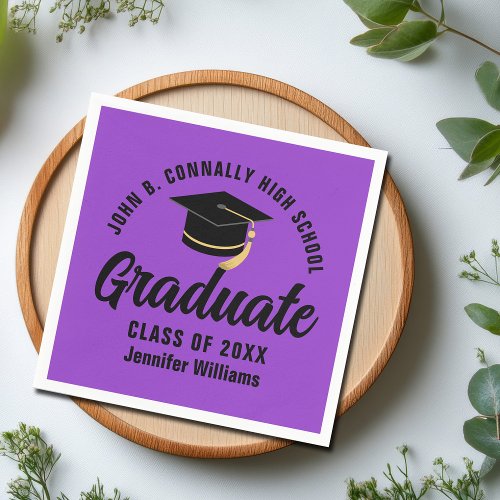 Purple Black Graduate Custom Graduation Party