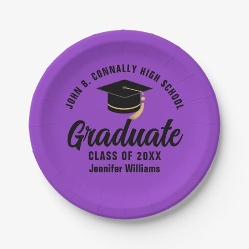 Purple Black Graduate Custom Graduation Party