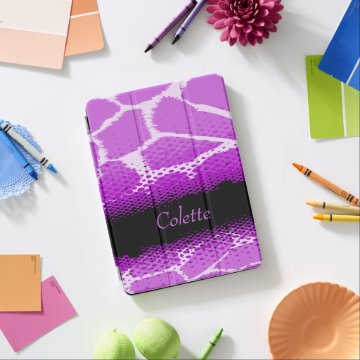 Purple black graphic animal pattern case