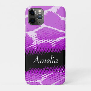 Purple & black graphic animal print iPhone 11 pro case