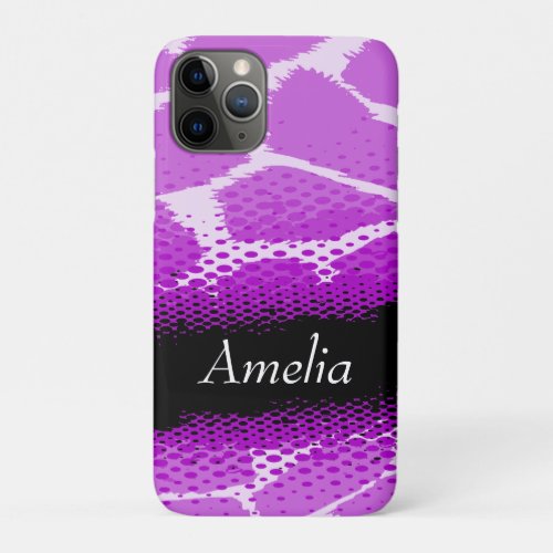 Purple  black graphic animal print iPhone 11 pro case