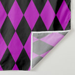 Purple Black Harlequin Diamonds Checkers Design  Fabric