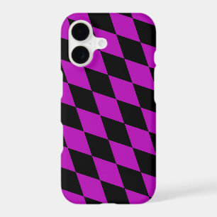 Purple Black Harlequin Diamonds Checkers Design iPhone 17 Case