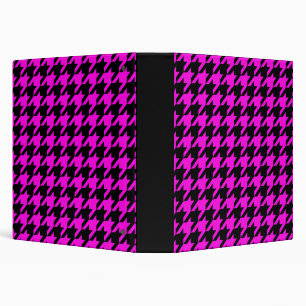 Purple Black Houndstooth Check 3 Ring Binder