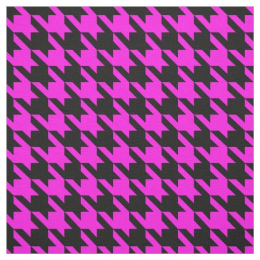 Purple Black Houndstooth Check Fabric