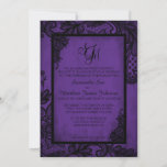 Purple Black Lace Gothic Wedding Invitation Card at Zazzle