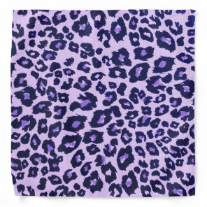 Purple Black Leopard Animal Print Bandana