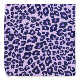 Purple Black Leopard Animal Print Bandana