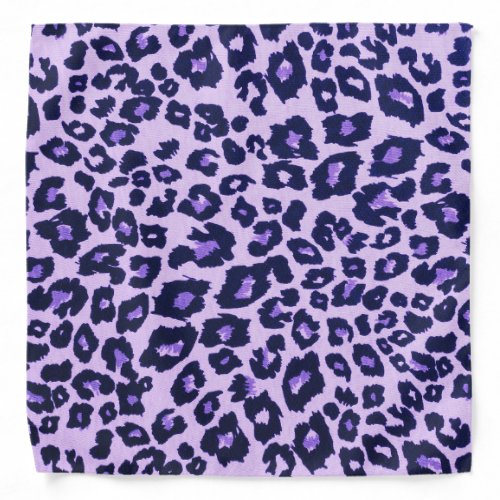 Purple Black Leopard Animal Print Bandana