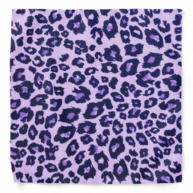 Purple Black Leopard Animal Print Bandana (Front)