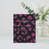 Purple Black Leopard Pattern Save the Date (Standing Front)