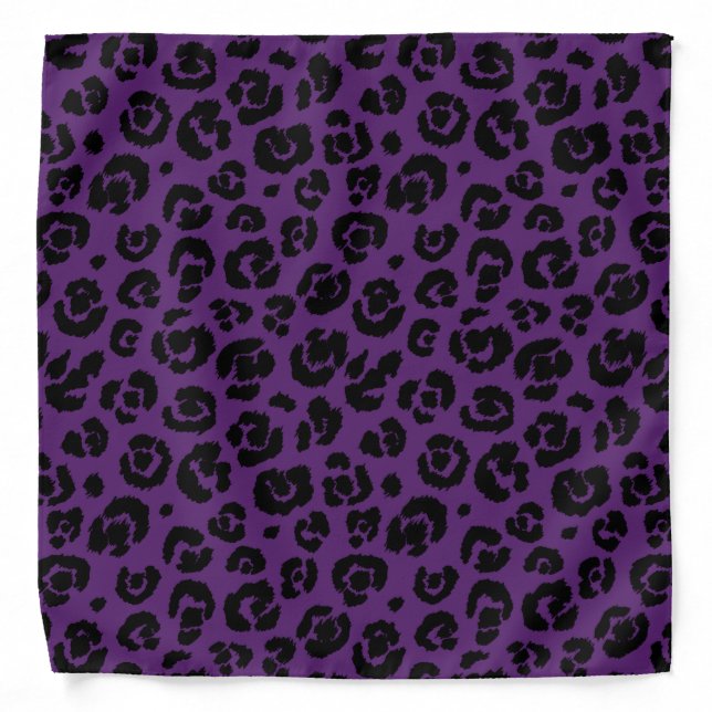 Purple Black Leopard Print Bandana (Front)