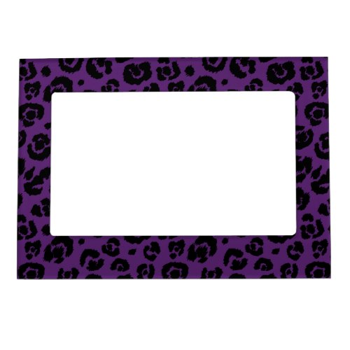 Purple Black Leopard Print Magnetic Photo Frame