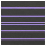 [ Thumbnail: Purple & Black Lined/Striped Pattern Fabric ]