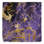 Purple Black Marble Faux Gold Glitter Pattern Bandana at Zazzle