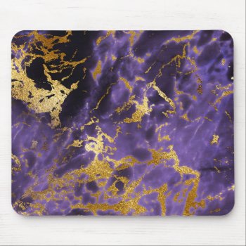 Purple Black Marble Faux Gold Glitter Pattern Mouse Pad by its_sparkle_motion at Zazzle