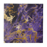 Purple Black Marble Faux Gold Glitter Pattern Tile at Zazzle