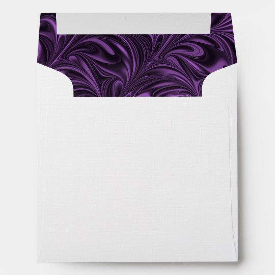 Purple Black Marbled Wedding Invitation Envelope