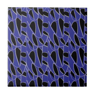 Purple Black Modern Abstract Ceramic Tile