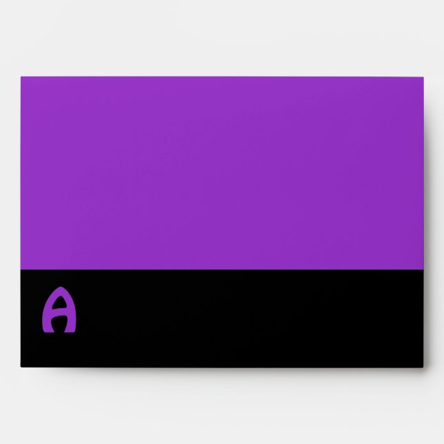 Purple black monogram mod trendy envelope (Front)
