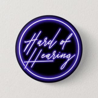 Purple Black Neon Typography Hearing Impaired Button