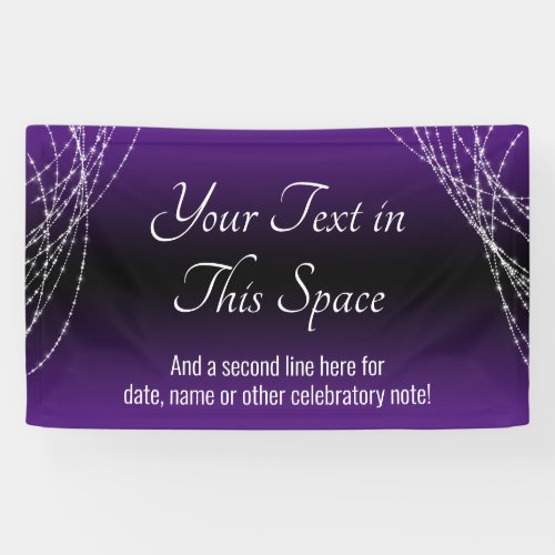 Purple Black Ombre Light Strings Add Your Own Text Banner