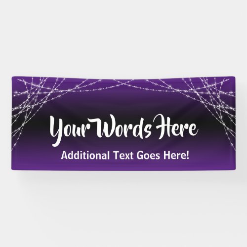 Purple Black Ombre Light Strings Add Your Own Text Banner