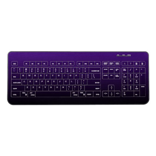 Purple Black Ombre Wireless Keyboard (Front)