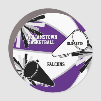purple black or ANY colors basketball cheer squad locker magnet