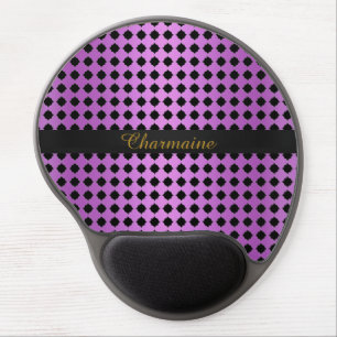 PURPLE BLACK PATTERNED Mousepad CUSTOMIZABLE