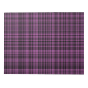 Purple Black Plaid Checker Pattern Notepad