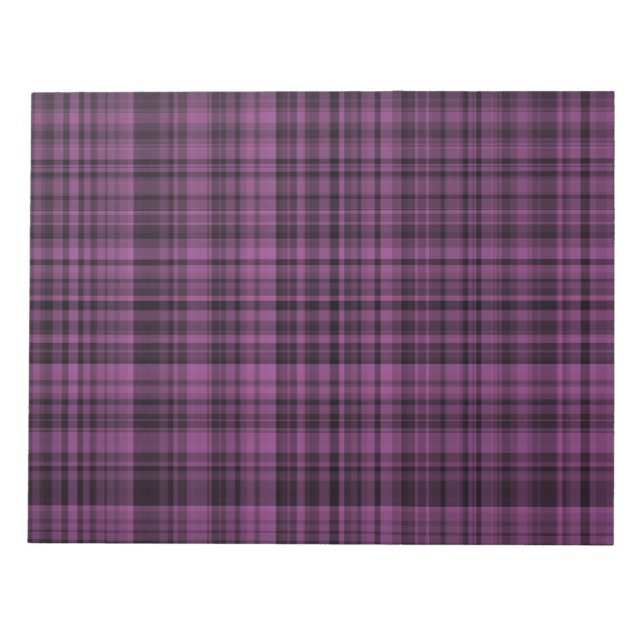 Purple Black Plaid Checker Pattern  Notepad (Front)