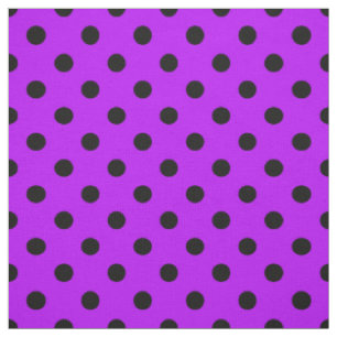 Purple Black Polka Dots Textile Fabric
