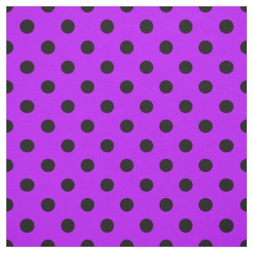 Purple Black Polka Dots Textile Fabric