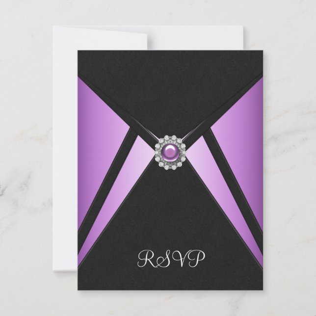 Purple Black Purple Party Invitation RSVP (Front)