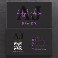 Purple Black QR Code Braids Hair Stylist