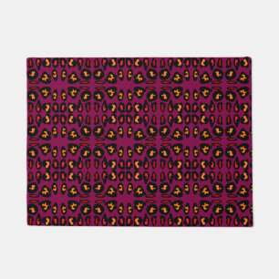 Purple black red mustard colored design pattern doormat