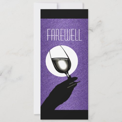 Purple black retirement party personalize invitation