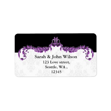 purple black return address label