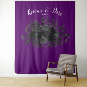 Purple Black Rose Wedding Gothic Photo Back Drop