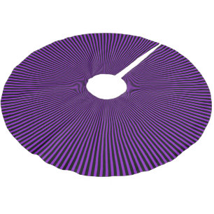 Purple Black Rotating Stripes Christmas Holiday Brushed Polyester Tree Skirt